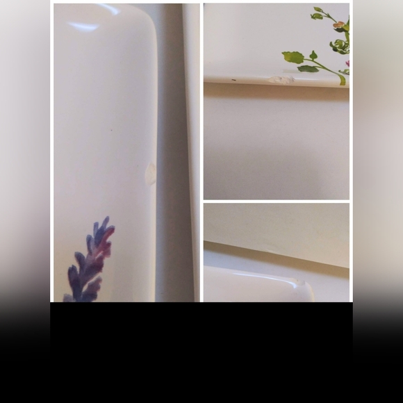 (2) Crabtree & Evelyn Square 9.5"x 9.5" Ceramic Dinner Plates with Floral Design - Picture 11 of 11